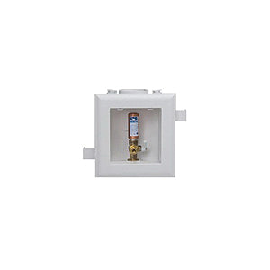 Water-Tite MultiBox™ 83069 Fire Rated Ice Maker Outlet Box With Quarter Turn Arrester Valve, PVC, Domestic
