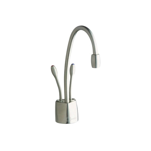 Insinkerator® Indulge™ 44252B FHC1100 Contemporary Instant Hot and Cool Water Dispenser Faucet, Residential, High-Arc Swivel Spout, Satin Nickel, 2 Handles, Import