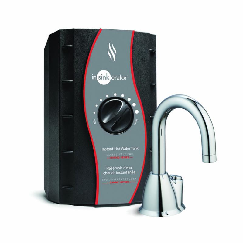 Insinkerator® 44887 invite™ Series H-HOT100™ Instant Hot Water Dispenser, 2/3 gal Capacity, 1/4 in Water, Deck Mount, Polished Chrome, Import
