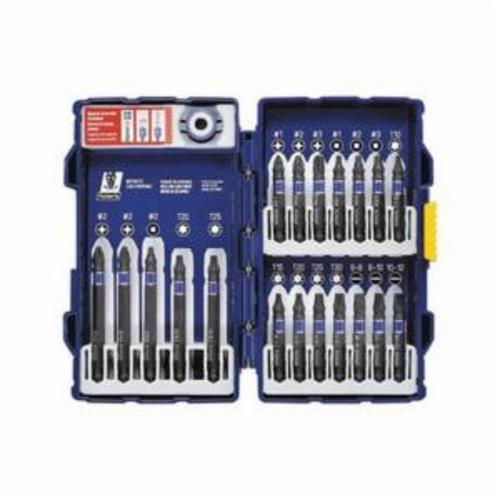 Irwin® Impact Performance Series™ 1903766 Screwdriver Bit Set, Black Oxide, 20 Pieces, For Use With Impact Drills and Drivers, 1/4 in Shank, Cold Forged High Grade Steel