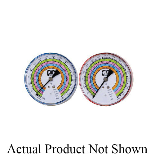 JB Industries M2-405 High Side Illuminating Pressure Gauge, 0 to 800 psi, 1/8 in MNPT Connection, 4 in Dial, 1 %
