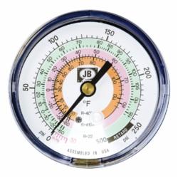 JB Industries M2-820L Compound Gauge, 0 to 500 psi Pressure, 1/8 in MNPT Connection, 3-1/8 in Dia Dial