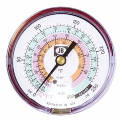 JB Industries M2-825L Pressure Gauge, 0 to 500 psi Pressure, 1/8 in MNPT Connection, 3-1/8 in Dia Dial