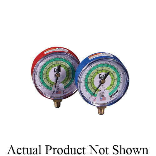 JB Industries M2-829 High Side Illuminating Pressure Gauge, 0 to 800 psi, 1/8 in MNPT Connection, 3-1/8 in Dial