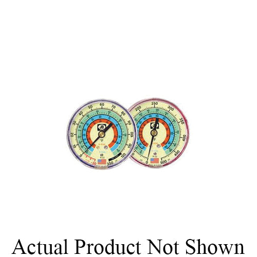 JB Industries M2-951 Low Side Compound Gauge, 30 in Hg to 120 psi, 1/8 in MNPT Connection, 3-1/8 in Dial, 1 %