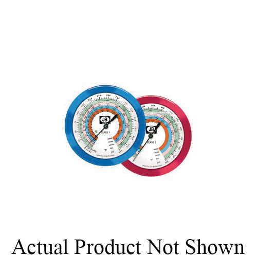 JB Industries M2-860 Low Side Compound Gauge, 30 in Hg to 500 psi, 1/8 in MNPT Connection, 3-1/8 in Dial, 1 %, Glycerin Liquid Filled