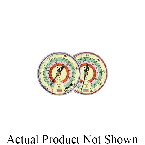 JB Industries M2-924 Low Side Compound Gauge, 30 in Hg to 250 psi, 1/8 in MNPT Connection, 3-1/8 in Dial, 1 %