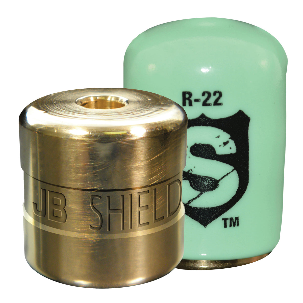 JB Industries Shield™ SHLD-G50 Locking Cap, R-22 Refrigerant, 1/4 in Thread, 1 in L, Brass, Green, Domestic