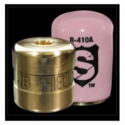 JB Industries The Shield™ SHLD-P4 Straight Locking Cap, R-410A Refrigerant, 1/4 in Thread, 1 in L, Brass, Pink, Domestic