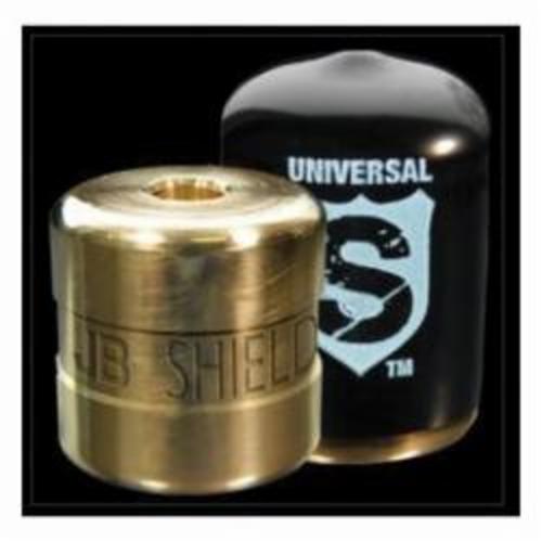 JB Industries The Shield™ SHLD-U100 Straight Locking Cap, Universal Refrigerant, 1/4 in Thread, 1 in L, Brass, Black, Domestic
