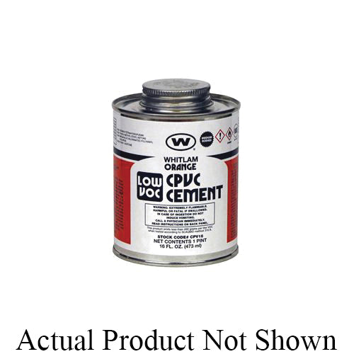 WHITLAM® CPV32 Low VOC Medium Body CPVC Cement, 1 qt Container, Orange