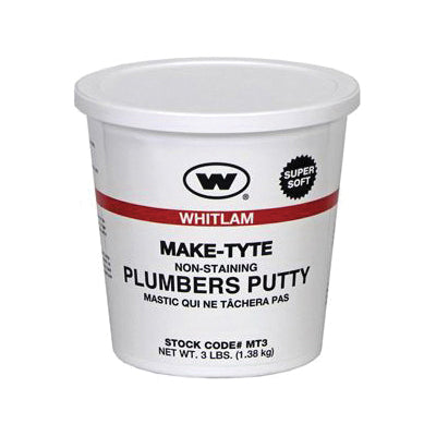 Super Soft Stainless Plumber's Putty - 3 lb Plastic Tub