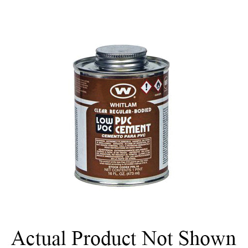 WHITLAM® PRL4 Low VOC Regular Body PVC Cement, 0.25 pt Container, Clear