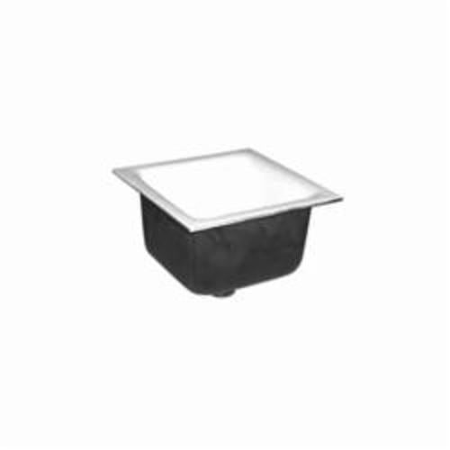 Smith® 320-Y04 No-Hub Sanitary Floor Sink With Less Flange, 4 in Drain Opening, 12 in W x 12 in D x 6 in H, Squared Shape, Cast Iron, Acid Resistant Enamel