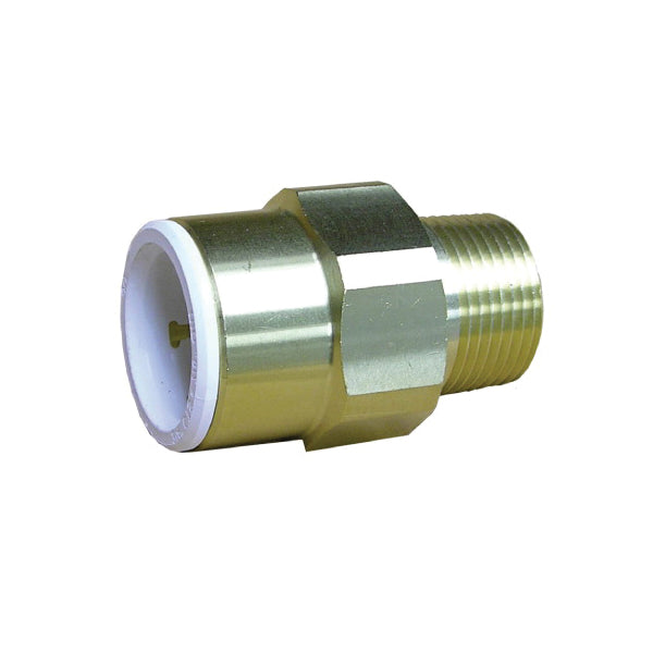 John Guest® Speedfit® MWI012826LF Male Connector, 3/4 in Nominal, Push-Fit CTS x MNPT End Style, Brass, Import