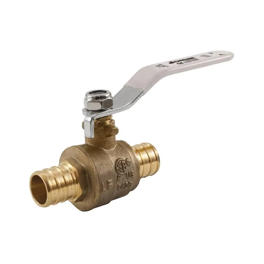 3/4" 2-Piece Ball Valve with Handle - Brass - PEX (Crimp)