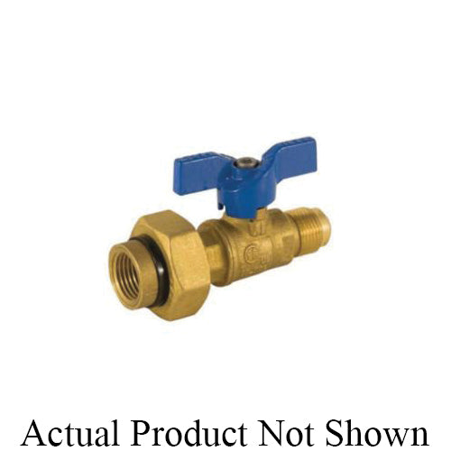 1/2" 2-Piece Gas Ball Valve with Handle - Brass
