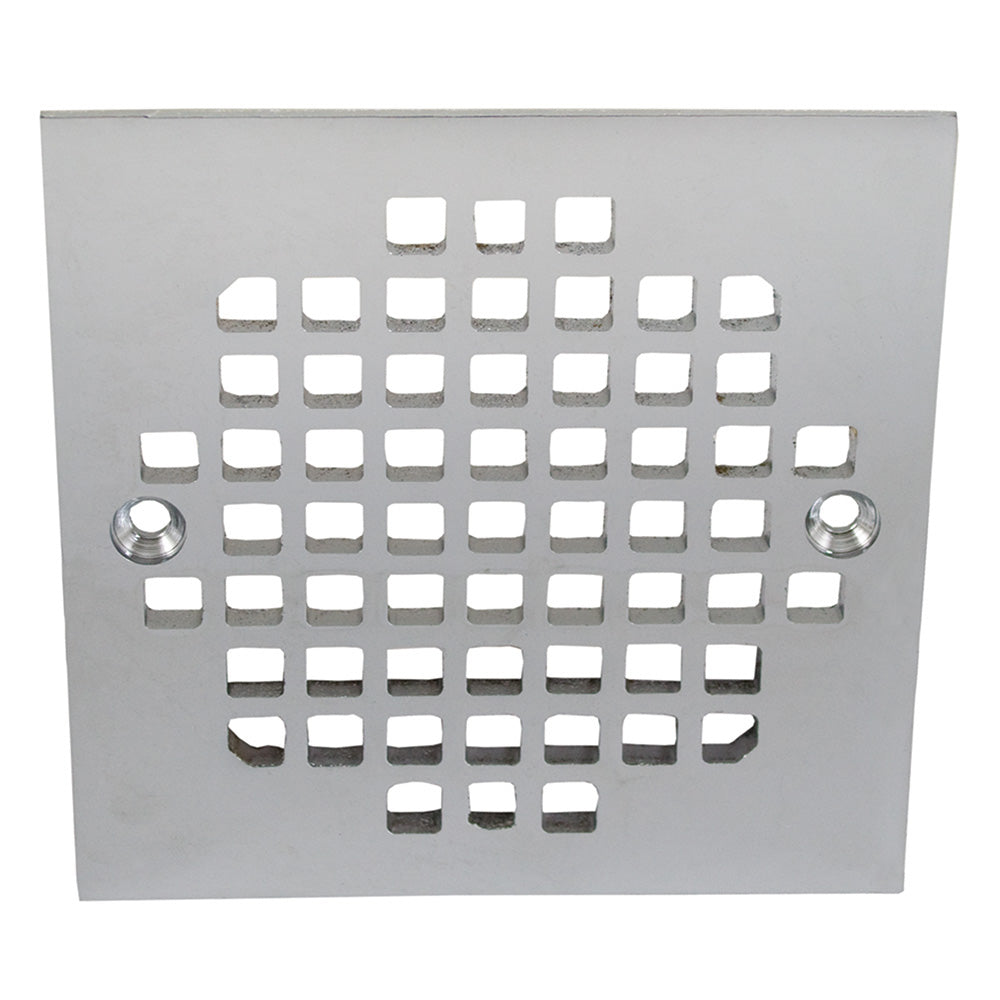 Jones Stephens™ C60812 Square Cast Coverall Strainer, For Use With 4-1/4 in Dia Drain and Cleanout Spud, D50 (2 x 3 in) Series Shower Drain and 2 x 3 in General Purpose Drain, 4 in