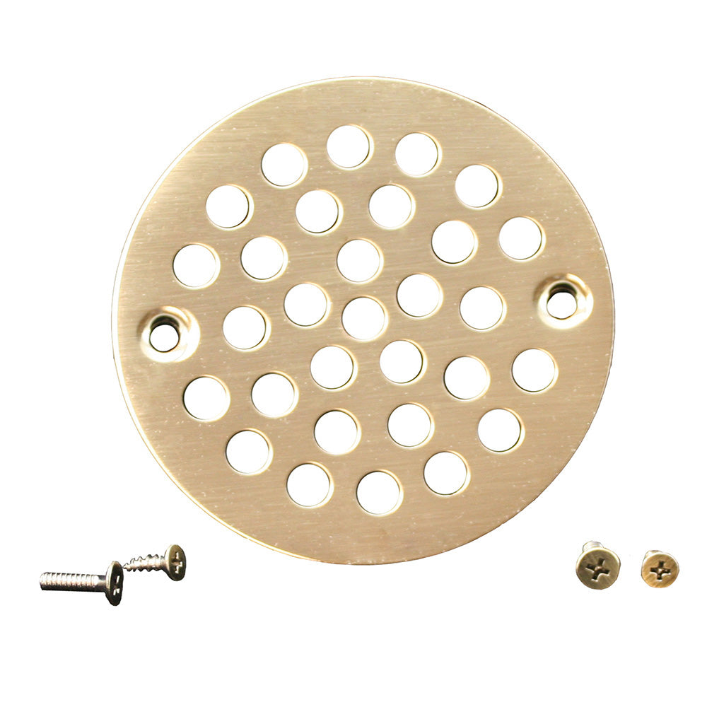 Jones Stephens™ C6089AB Round Stamped Strainer, For Use With D50001 Tile Shower Drain, 4-1/4 in, Brass