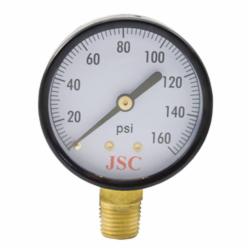 Jones Stephens™ G60160 Pressure Gauge, 0 to 160 psi, 1/4 in MNPT Connection, 2 in Dial, 2.5-2 %