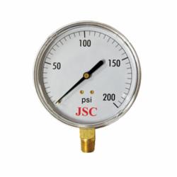 Jones Stephens™ G60200 Pressure Gauge, 0 to 200 psi, 1/4 in MNPT Connection, 2 in Dial, 2.5-2 %