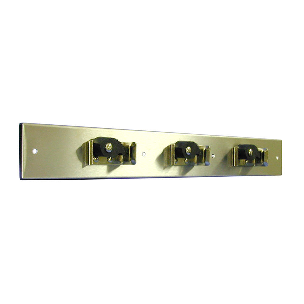 Jones Stephens™ M05003 3-Bracket Mop Hanger, 24 in L x 3 in W, Stainless Steel
