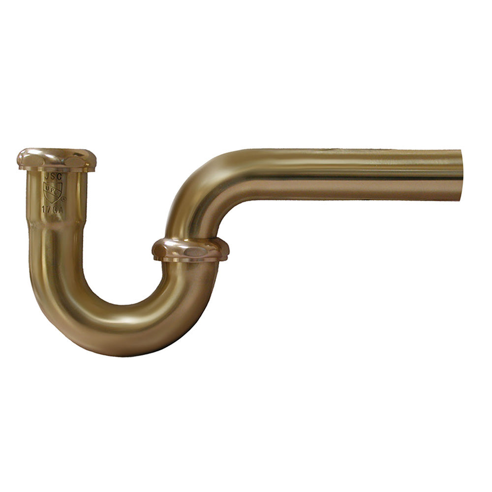 Jones Stephens™ P36125 P-Trap, 1-1/4 in Nominal, Brass, Slip Joint Connection