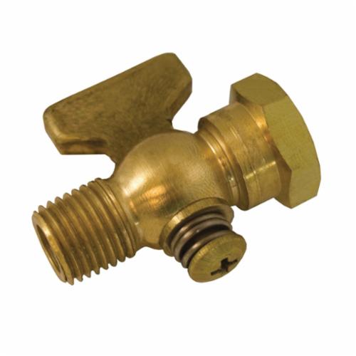 Jones Stephens™ A11003 Hex Shoulder Air Cock, 1/4 in Nominal, MNPT x FNPT End Style, Brass Body, T-Handle Actuator