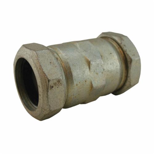 Jones Stephens™ C11150 Long Pipe Coupling, 1-1/2 in Nominal, IPS x Compression End Style, Malleable Iron, Galvanized