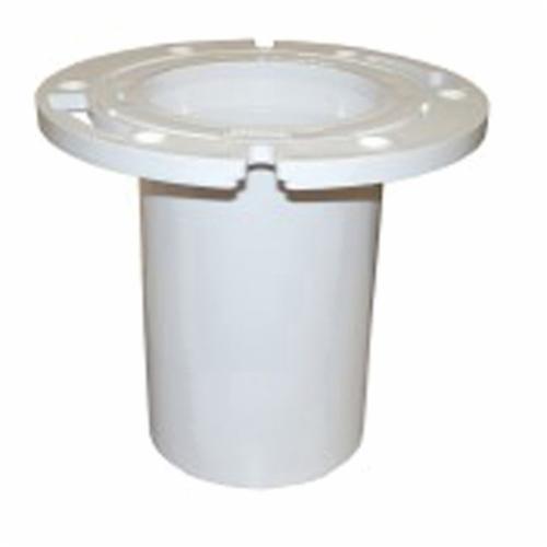 Jones Stephens™ C53700 Plumbfit Closet Flange With Adjustable Plastic Ring, 3-3/4 in ID x 7 in OD, 3 x 4 in Pipe, PVC, Domestic
