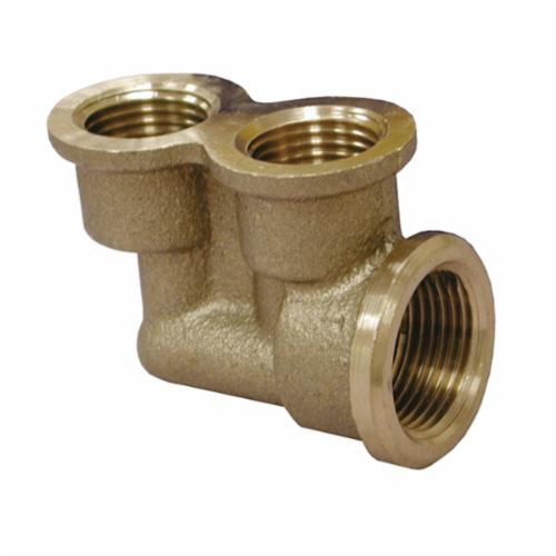 Jones Stephens™ D01040 90 deg Twin Elbow, 3/4 x 1/2 in Nominal, FNPT End Style, Brass