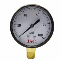 Jones Stephens™ G61100 Pressure Gauge, 100 psi, 1/4 in MNPT Connection, 2-1/2 in Dial, 2.5-2 %