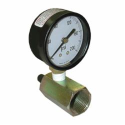 Jones Stephens™ G64101 Sillcock Water/Gas Test Gauge Assembly With Garden Hose Adapter and Brass Air Valve, 200 psi, 2 in Dial