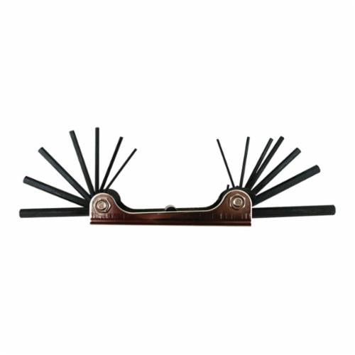 Jones Stephens™ J40015 Standard Hex Key Wrench Set, 14 Pieces, Foldable Handle, Polished Chrome