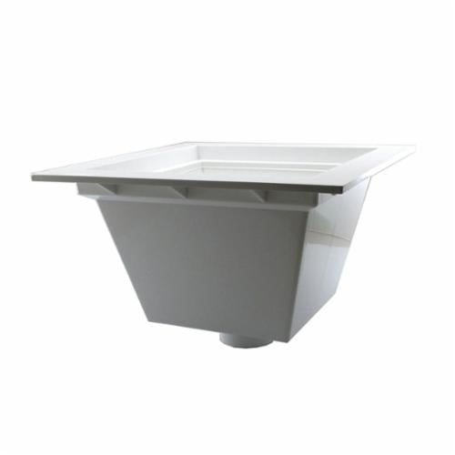 Jones Stephens™ S59002 Hub Floor Sink, 2 in Drain Opening, 12 in W x 8 in H, PVC, Domestic