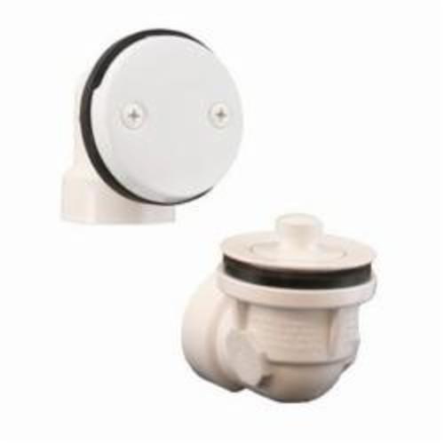 Jones Stephens™ B0711PW 2-Hole Standard Lift and Turn Bath Waste Kit, 3-1/8 in W x 3-1/2 in D x 3-5/8 in H, PVC, Polar White