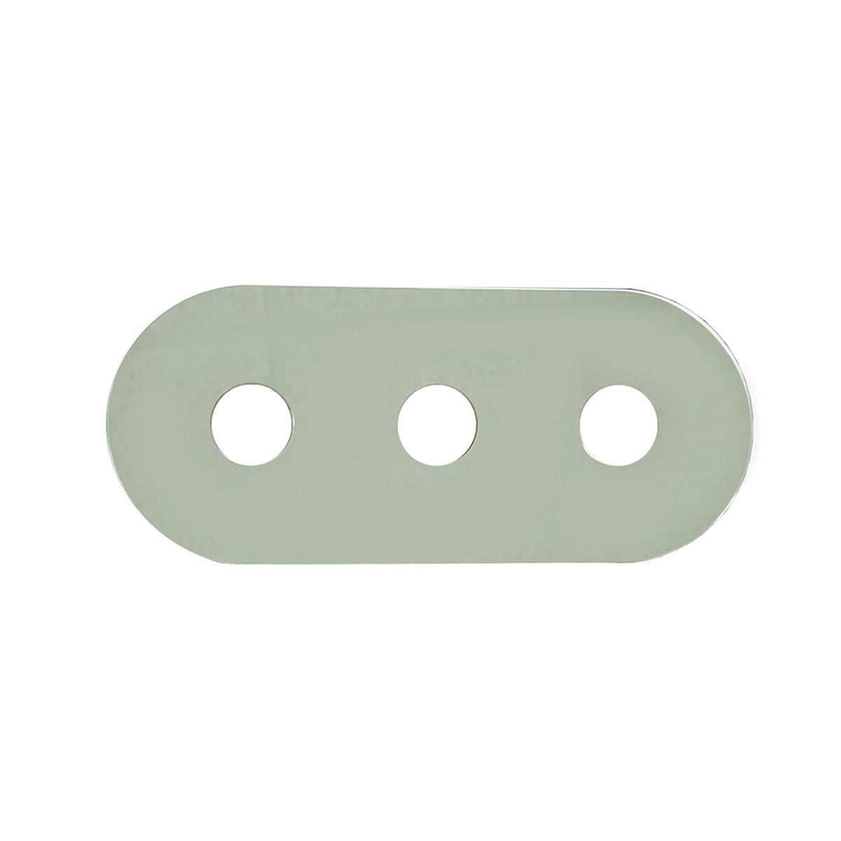 Jones Stephens™ T73004 3-Handle Cover Plate, For Use With All Standard Bath/Shower Fittings, 1-3/4 in ID Hole, 14 in L x 6 in W, Acrylic, Mirrored, Domestic