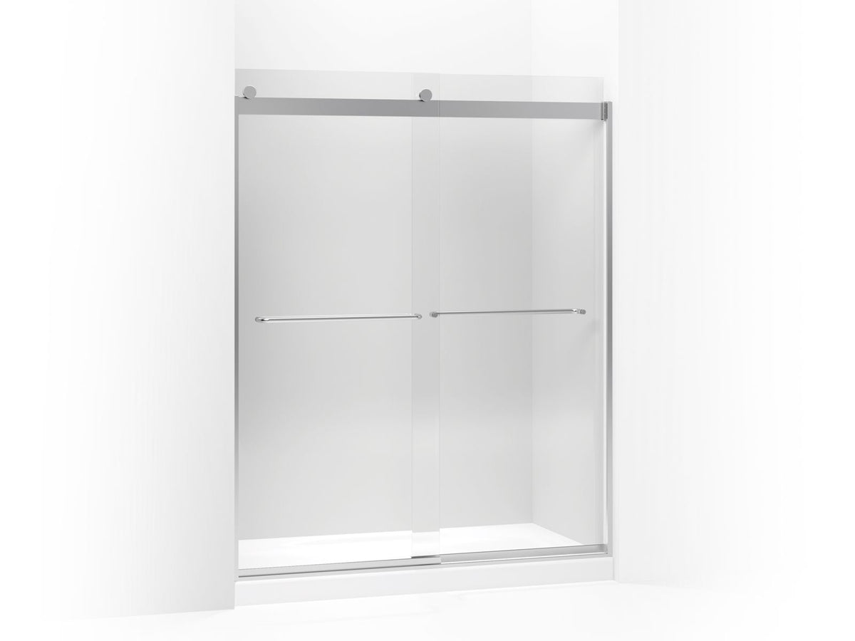 Levity - Sliding Shower Door with Towel - Anodized Aluminum