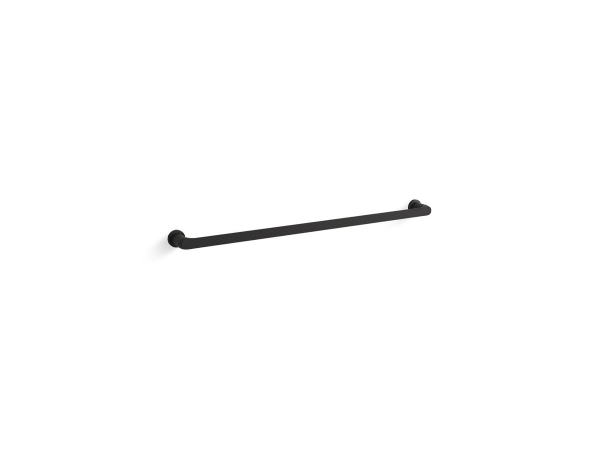 Avid - 30" Wall Mount Towel Bar - Matte Black - Brass/Zinc