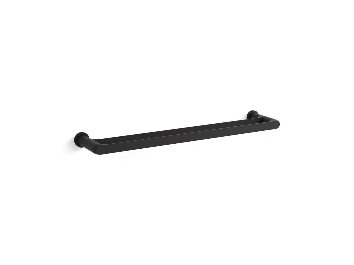 Avid - 24" Double Towel Bar - Matte Black - Brass/Zinc