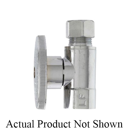 PlumbPak® 2059PCLF High Quality 1/4 Turn Straight Valve, 1/2 in Nominal, FNPT x Compression End Style, Solid Brass Body, Polished Chrome, Import