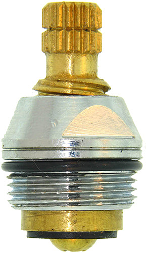 Kissler AB711-0602H Compression Righthand Hot Lavatory Stem Unit, 1-3/8 in L, For Use With Indiana Brass Faucets, 18 Point, B-22 Broach Style