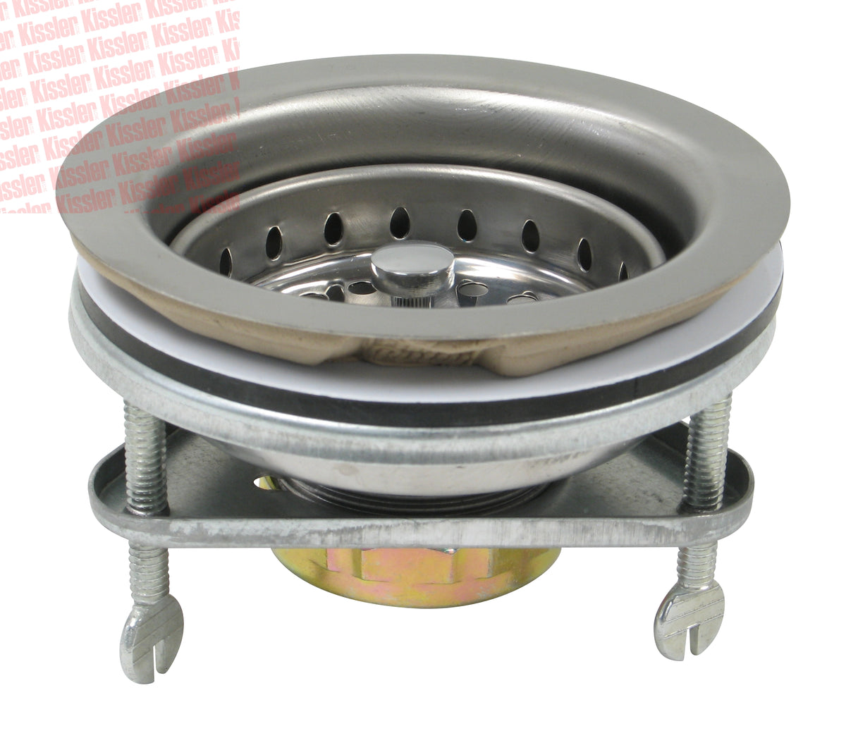 Kissler 759-3140 Basket Strainer Assembly, For Use With Universal Fit Sink, EZ Cup Type, Perfect Putty Pre-Installed, 3 Screw Rapid Mount Assembly, Stainless Steel, Chrome Plated