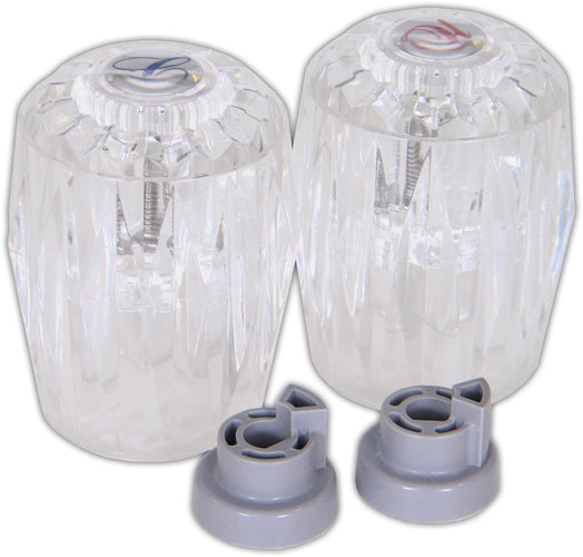 Kissler 795-7815 Pair of Handle, 1-3/16 x 3-1/8 in, For Use With Valley Faucets, B-13 Broach Style, Acrylic