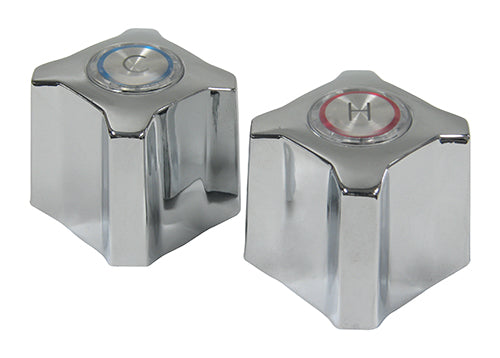 Kissler 799-0184 Pair of Handle, 1 x 1-9/16 in, For Use With Kohler Faucets, 16 Point, B-12 Broach Style, Chrome Plated