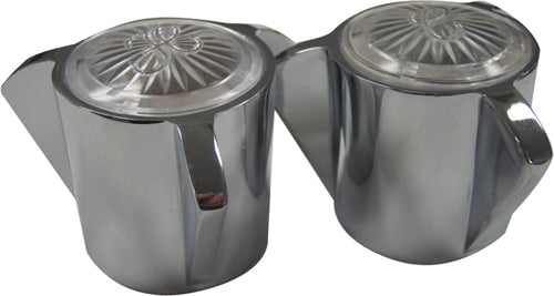 Kissler 799-0245 Pair of Handle, 1-1/4 x 1-5/8 in, For Use With Sayco Faucets, 16 Point, B-18 Broach Style, Chrome Plated