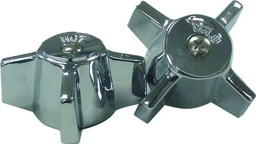 Kissler 799-0282 Pair of Handle, 1-5/16 x 1-1/4 in, For Use With Sterling Faucets, 16 Point, B-16 Broach Style, Chrome Plated