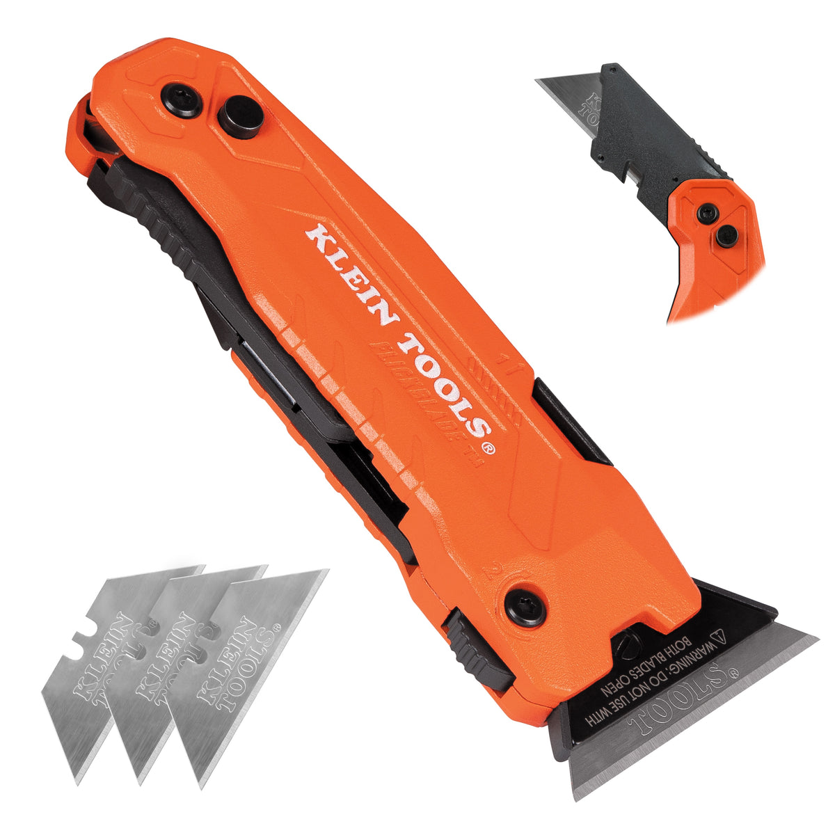 Klein® 44306 Utility Knife, 0.24 in W Utility Blade, Steel Blade, 3 Blades Included, 7.53 in OAL