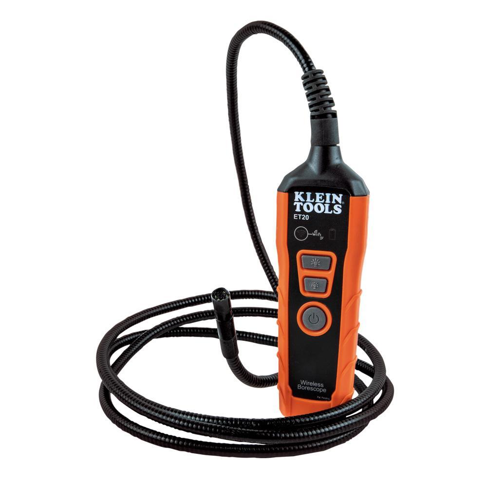 Klein® ET20 Wi-Fi Borescope Inspection Camera, 7.3 in L Probe, Polycarbonate/ABS