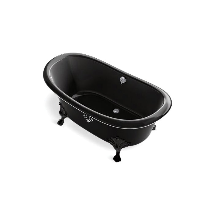 Artifacts - Decorative Border Bathtub - Black - Freestanding
